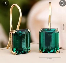 Pretty Square Emerald Green Colour Drop Earrings