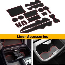 For Toyota Tacoma 2016-2022 Cup Door Holder Console Liners Accessories Red Trim