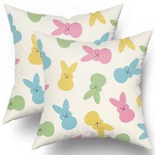 Spring Easter Pillow Covers 18x18 Set of 18" x Pack 2 , Bunny