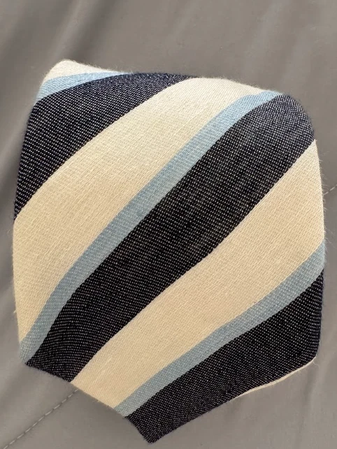 Corbata E. Tautz Savile Row - Rayas Marfil Foto 3 de 4