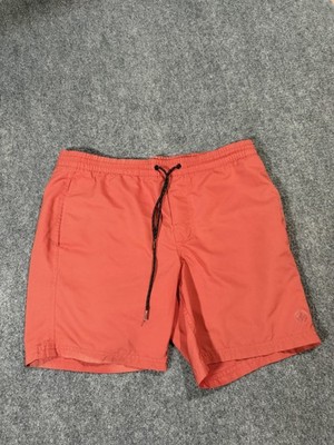 Outerknown Shorts Mens Small Orange Swim Trunks Quick Dry Drawstring Zip Pocket