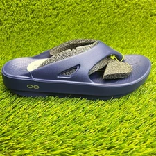 Oofos OOriginal Womens Size 7 Navy Blue Walking Recovery Flip Flop Sandals Shoes