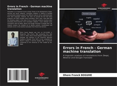 Ohore Franck Boguhe | Errors in French - German machine translation | Buch