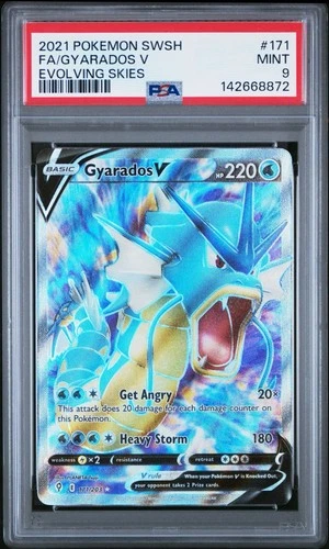 Pokémon Gyarados V (Full Art) 171/203 SWSH07: Evolving Skies Holo PSA 9