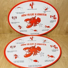 How To Eat A Lobster Plates Oval Novelty Melamine Set Of 2 Fun Seafood Party