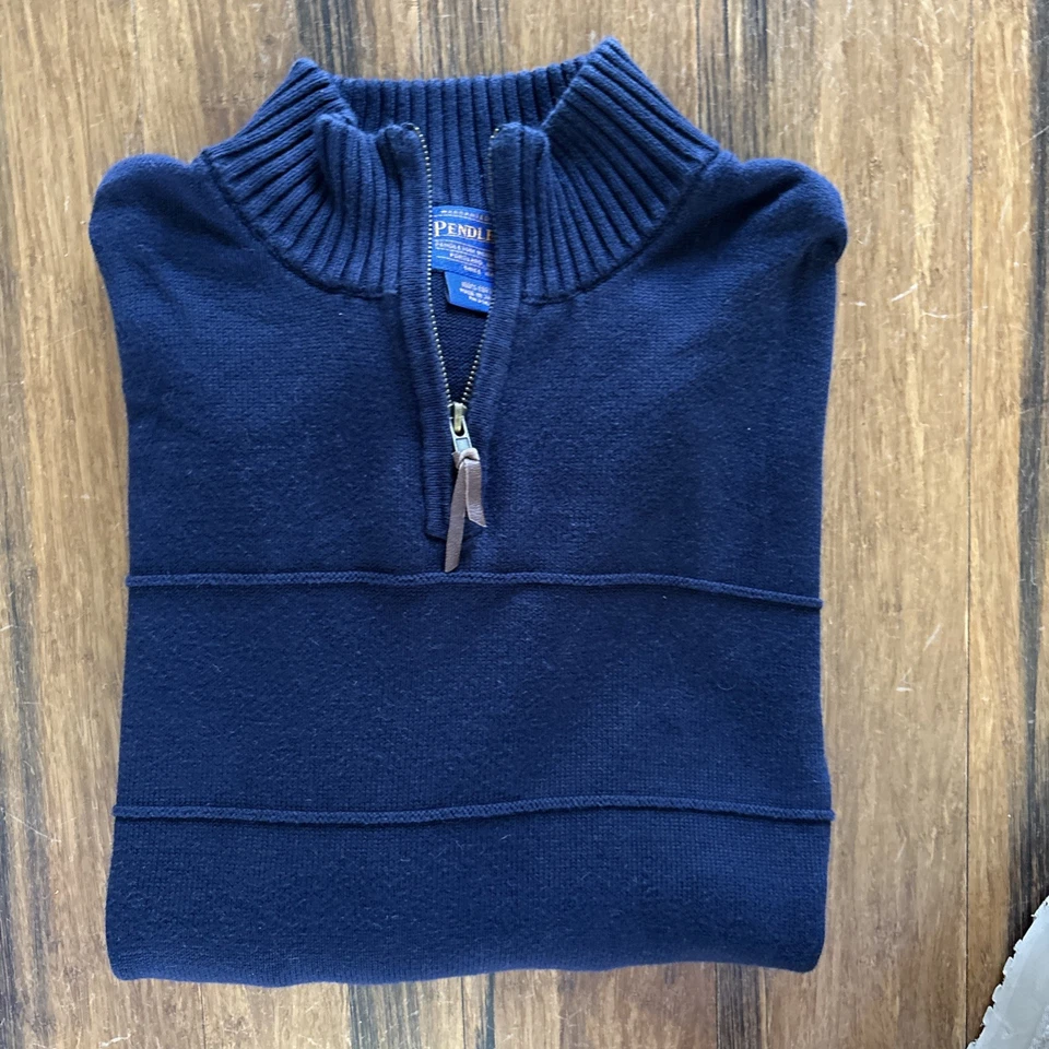Men’s Pendleton 100% Cotton Navy 1/2 Zip Size XL - Image 3 of 3