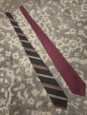 Two Neck Ties Made In USA, 95% Pollyester, 5 % silk Unbranded