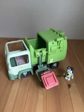 Bluey Garbage Trash Recycle Truck Playset w Bluey Figure & Wheelie Bin Trash Can