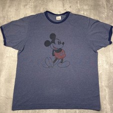 Vintage 90s Disney Mickey Mouse Shirt Blue Ringer Made In USA Adult XL