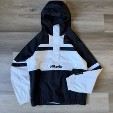 Nike Air Anorak Pullover Windbreaker Jacket White Black Men's Size Small Mint