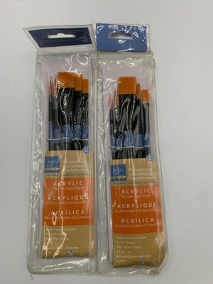 2x Artist's Loft 8 Stück goldene synthetische Acrylpinsel