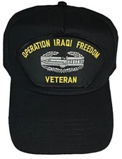 US ARMY OPERATION IRAQI FREEDOM VETERAN W/ COMBAT ACTION BADGE HAT CAP OIF CAB