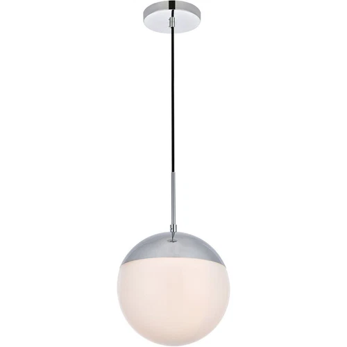 Silver Pendant Lighting Frosted White Glass shade Kitchen Island 1 Light Fixture - Picture 2 of 8