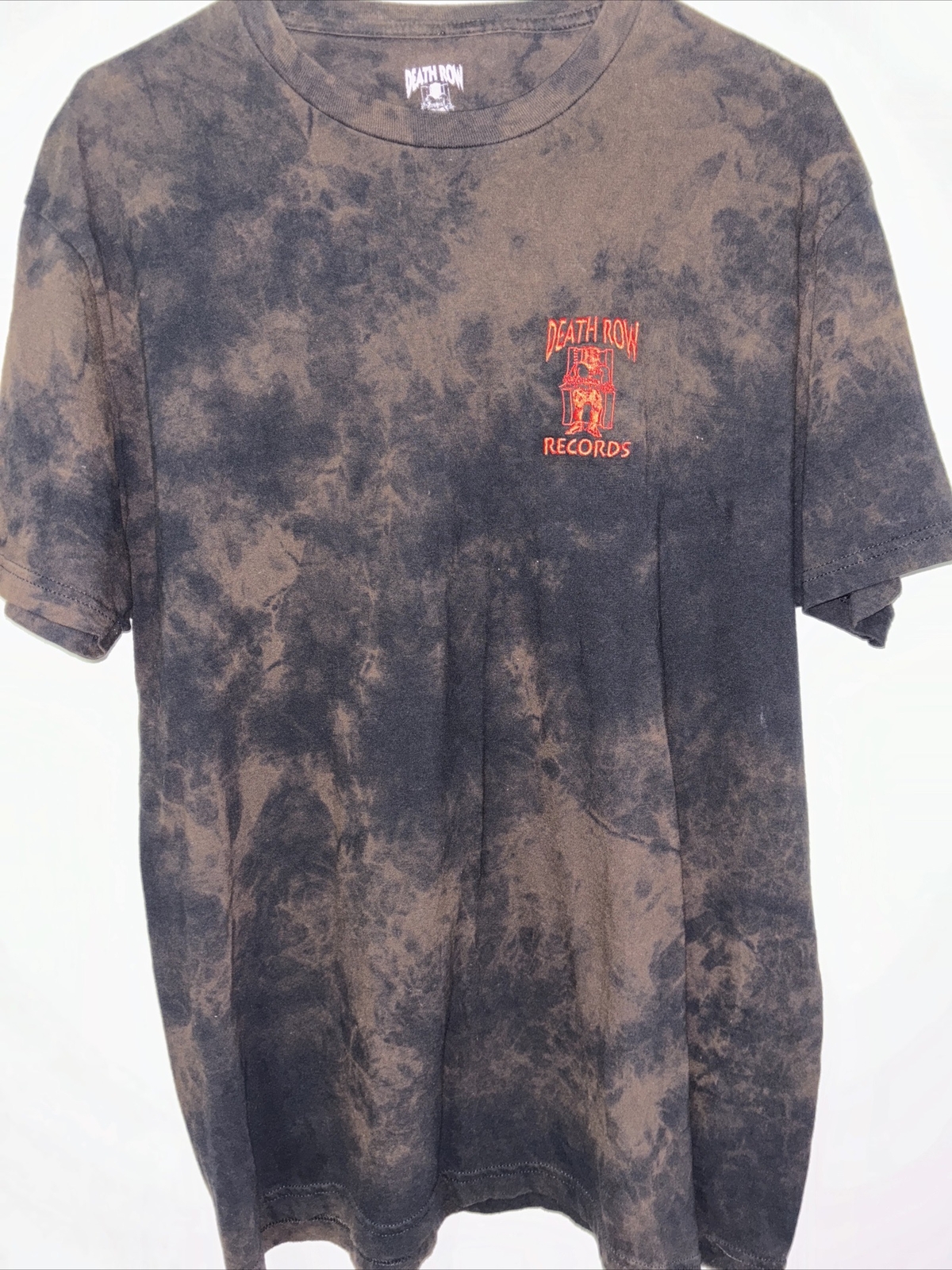 FILA Camicia logo Death Row Records marrone misto nero da uomo grande in perfette condizioni