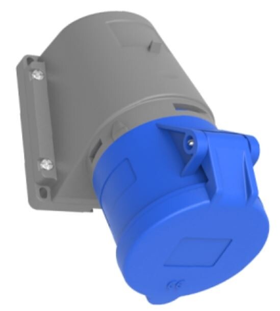 Toma de enchufe CEE-CETAC 32A 2P-T con caja superficie 90º IP-44