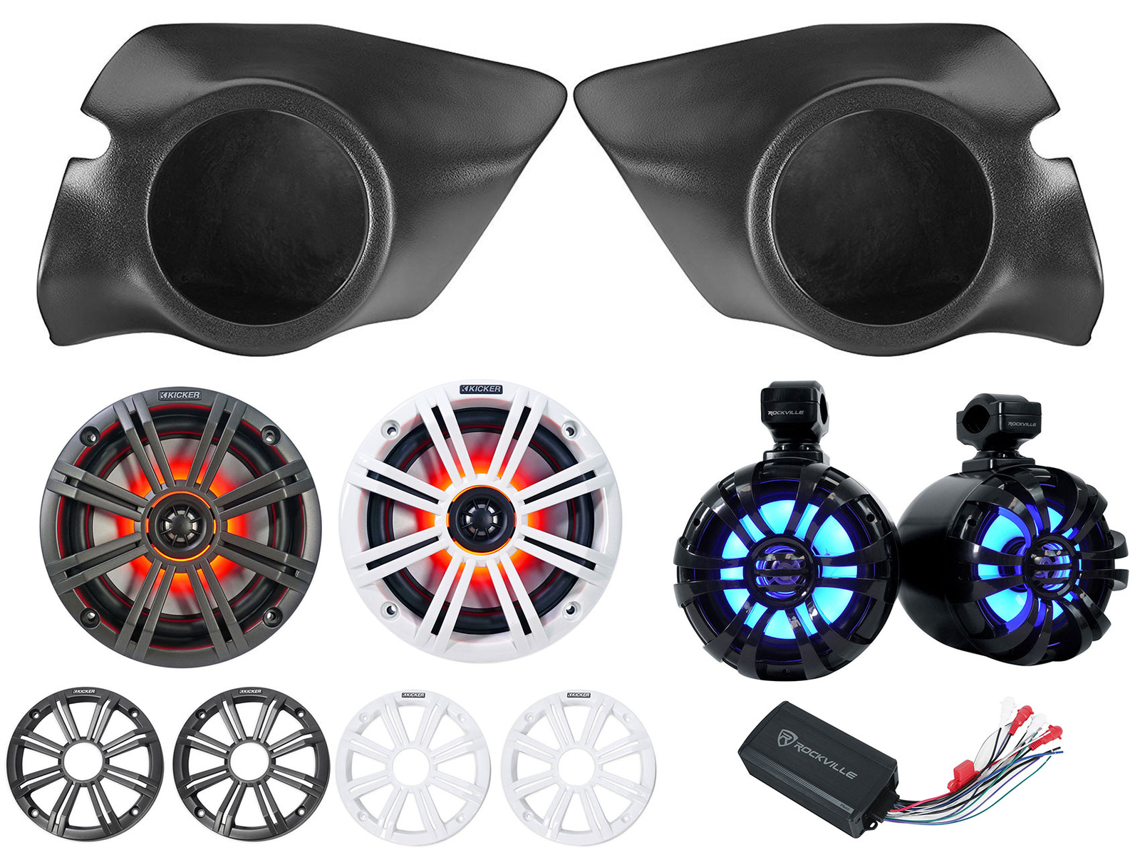 KickerКолонки Rockville Усилитель PS40 для Polaris RZR 1000900 STurbo 2014-17 годов выпуска 9169000₽