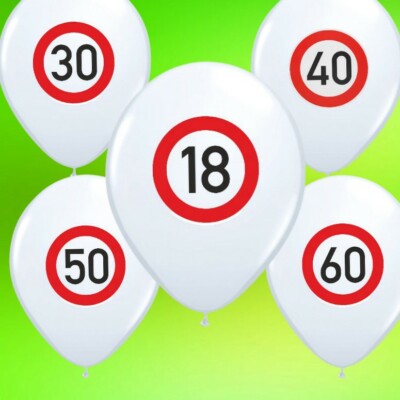 Set Luftballons Jahreszahl Ballon 18 - 30 - 40 - 50 oder 60 runder Geburtstag 