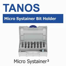 Tanos Micro Systainer 3 SYS SYS3 Micro XXS 33 T-LOC 22 1/4in Bit Holder Festool