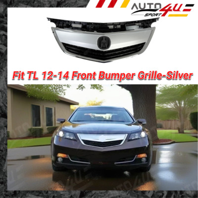 Fits 2012-14 Acura TL Silver Front Car Bumper Grille Replacement Insert Assembly