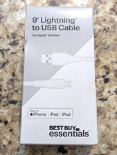 Best Buy Essentials 9 feet iPhone USB to ightning Charging Cable