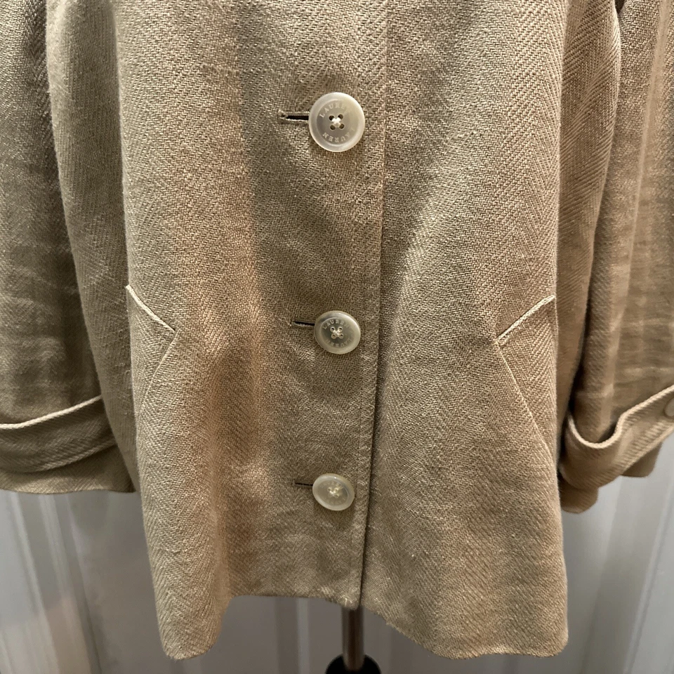 Lauren Ralph Lauren эксклюзивный средний желтовато-коричневый Herringbone печать льняной качели куртка - Изображение 3 из 4