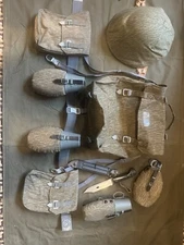 East German- Raindrop Pattern Military Collection-Field Gear W/Bayonet & Helmet