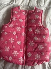 Gymboree L 10 12 ENCHANTED WINTER PINK SNOWFLAKE PUFFER VEST Lined Outerwear