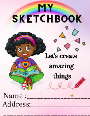 Cute African American Drawing/Sketchbook, 8.5X11 100 Pages for Girls