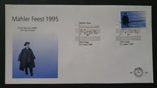 1995 NETHERLANDS NEDERLAND MAHLER FESTIVAL MUSIC NR 334 FDC