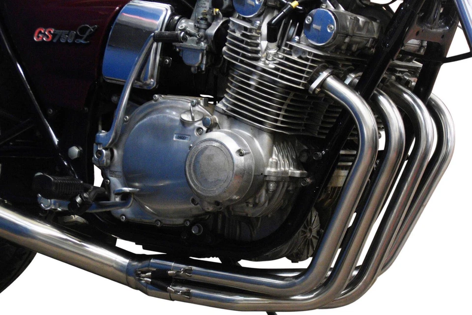Silenciador megáfono escape acero inoxidable Delkevic completo 4-1 - Suzuki GS750L 1979 Foto 4 de 4