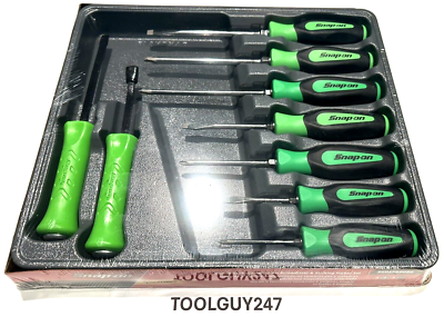 #ad #ad SNAP ON TOOLS SGDXPB90B G 9Pc GREEN Soft Grip Screwdriver amp; Striking Prybar Set $289.95