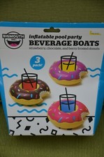 Inflatable pool party donut shaped beverage boats 3 pack, Bigmouth Inc