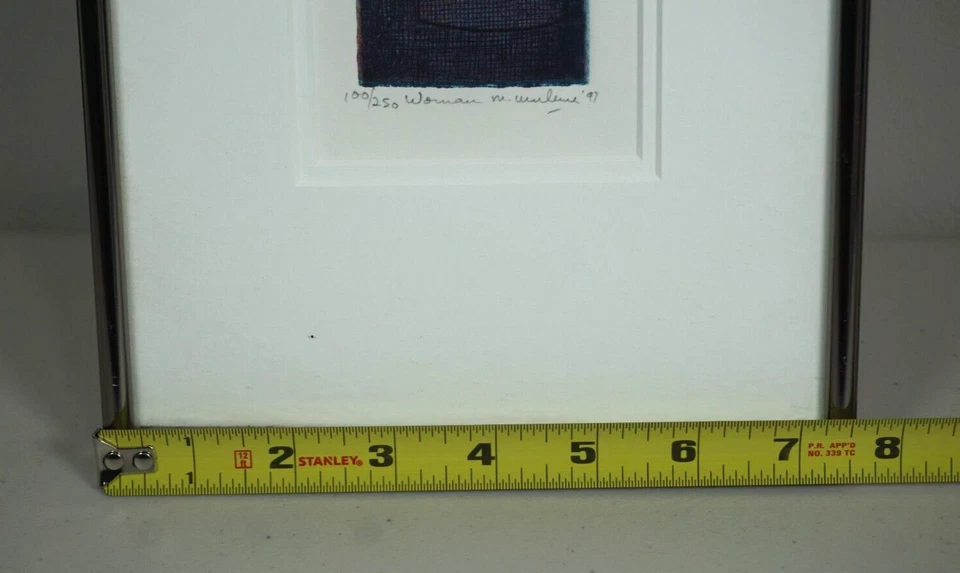 Enmarcado Mathias Muleme Grabado Intaglio Proceso Impresión Firmado a Mano Mujer Número Foto 3 de 4