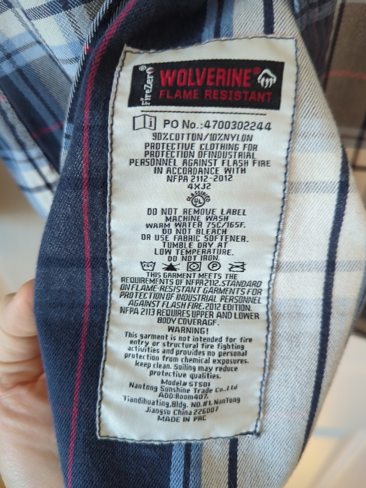 EICWOLVERINE FLAME RESISTANT FIRE ZERO BUTTON UP … - image 4