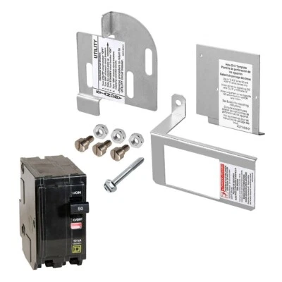 OWL SAFETY SUPPLY Square D QO 50 Amp 2-Pole Breaker w/ 150-225 Amp Generator Interlock Kit