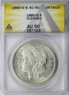 1880-O $1 Morgan Dollar ANACS AU50 Details Cleaned