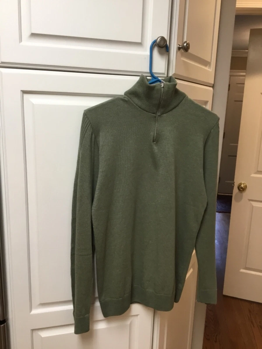 River Island half zip funnel neck sweater in sage green size S eBay