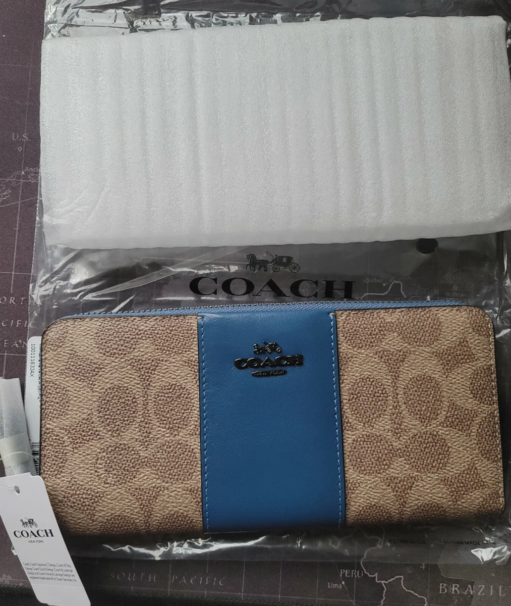 Accordion zip wallet in colorblock signature canvas hotsell