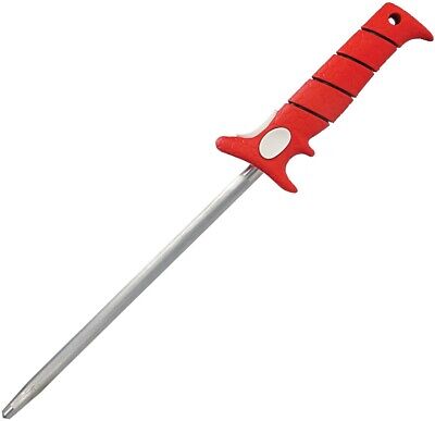 Bubba Blade Sharpening Rod 9.5 Round Steel. Red TPR Handle W