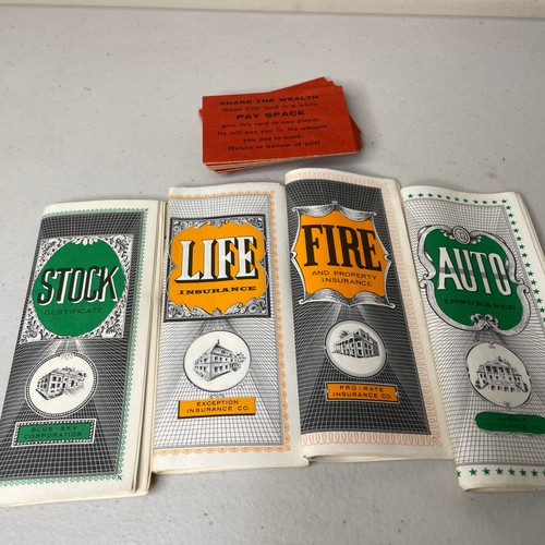 The Game of Life 1960 replacement Parts Insurance Certificates And Cards MB