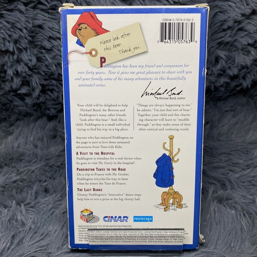 The Adventures Of Paddington VHS Tape 1998 Video Time Life Kids Cartoon Show - Picture 4 of 8