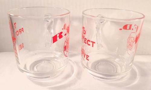 Set Of 2 Clear Glass R.F.D. Rapids (NY) Fire Department Mugs 8 oz. by Luminarc - Picture 4 of 11
