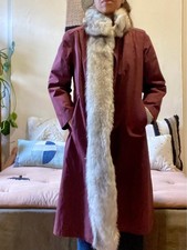 Beautiful Vintage coat with Real Blue Fox fur trim and Real Fur lining / Small