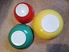 3 Vintage Pyrex Glass Mixing Bowls Yellow/Green/Red 404 403 402 Corning NY USA