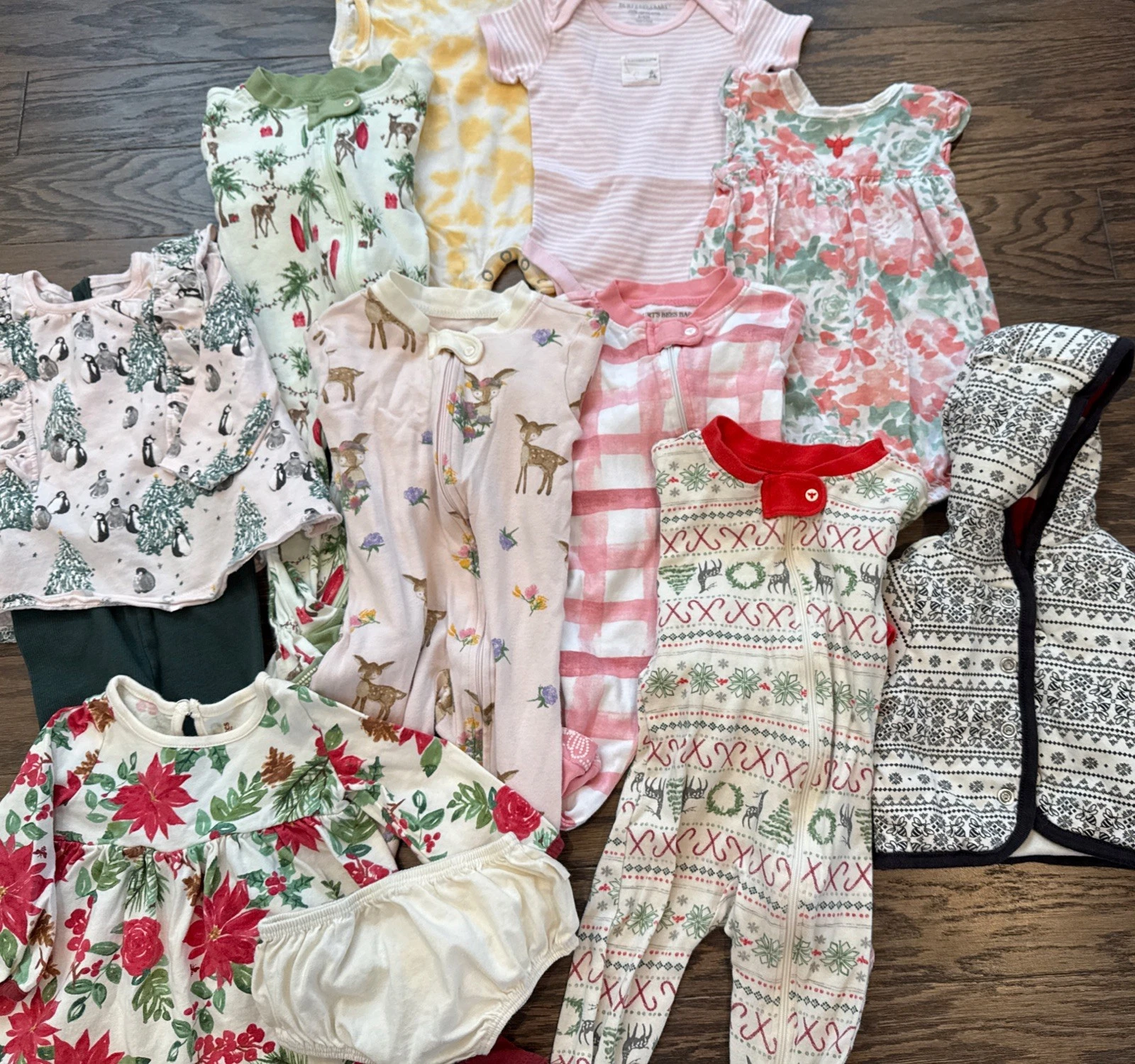 Burt’s Bees Baby Girl 0-3 Month And 3-6 Month Bundle Lot Clothes - 11 Items!