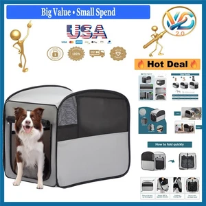 Grand chien de voyage Crate pop Up étanche Carrier pliable gris