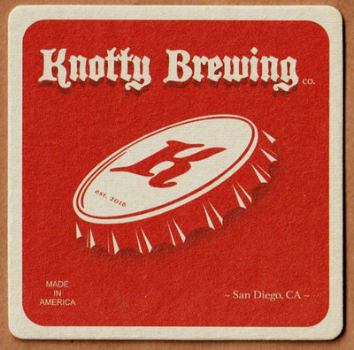 Knotty  Brewing Co  Beer Coaster San Diego CA