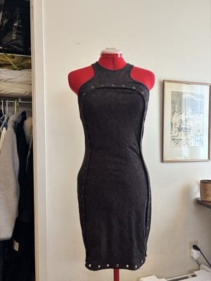 eckhaus latta knit dress Eckhaus Latta Graphic-print Knitted Midi Dress