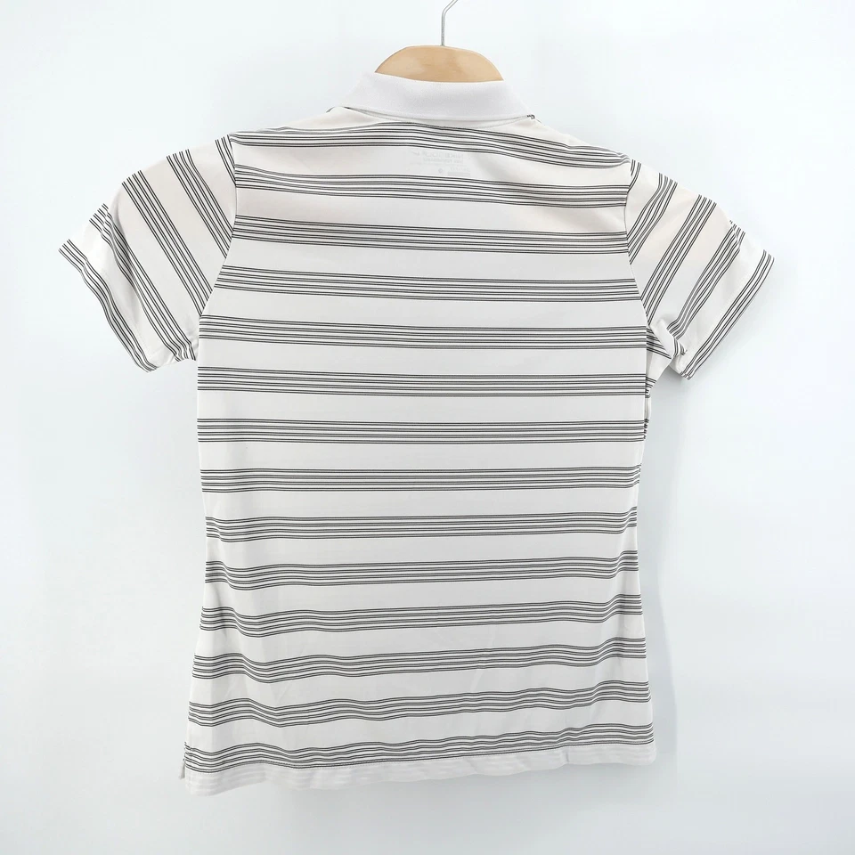 NUEVO Nike Golf Tour Performance Dri-Fit Tech Camisa Polo a Rayas Para Mujer Grande Blanca Foto 3 de 4