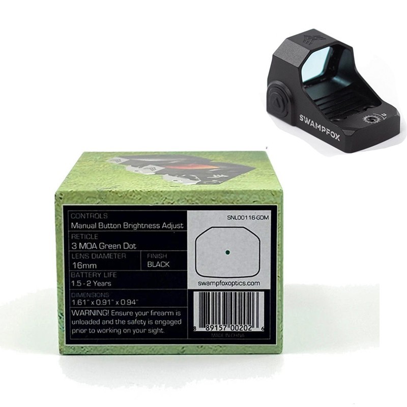 SWAMP FOX Sentinel 1x16 Micro Reflex Sight with Manual Brightness